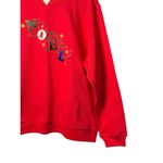 Studio Works VTG  Holiday Noel Festive Sweatshirt Womens XL Red Embroidered 25.5" Photo 4