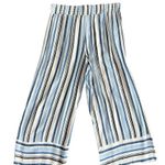 AGB rayon striped cropped wide leg pants Blue Photo 5