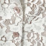 CAbi Ivory Floral Lace Victorian Sheer Long Sleeves Short Blazer #249, Size 6 Photo 4