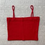LF Emma & Sam Women's Red Ribbed Tube Top With Straps - Size XS Photo 1