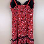 Inteco Intimates Red Pink Black Heart Love Print Babydoll Nightie Chemise Medium Photo 9