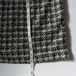 St. John  Couture Black Silver Metallic Plaid Tweed Ruffle Bell Sleeve Size 14 Photo 4