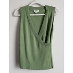 Ann Taylor LOFT Women’s Avocado Green Sleeveless Cross Over V-neck Top Size L Photo 5