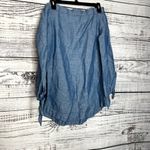 Free People Show Some Shoulder Off The Shoulder Chambray Top with Ties S Photo 4