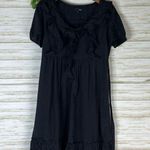 Next  Black Viscose Swiss Dotted Ruffle Witchy Dress Photo 1