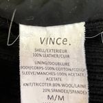 Vince Women's Black 100% Leather Long Sleeve Zip Up Motorcycle Jacket Size M Photo 4