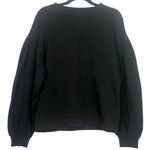 ZARA Boxy Oversized Bat Sleeve Crewneck Short Sweatshirt Stretchy M Black #3345 Photo 0