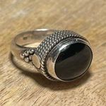 Sterling Silver Raised Black Onyx 925  Ring Photo 0