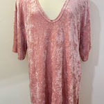 Free People  Pink Crushed Velvet Split Hem Tunic Dress M Photo 0