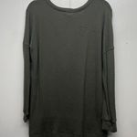 Caslon Henley Waffle Knit Camo Green Women's Thermal Sweater Large Long Sleeve Photo 5