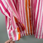 Beach Riot Alexa Shirt Women Large Petite Pink Striped Long Sleeve Cover Up Swim Photo 5