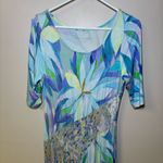 Soft Surroundings  Dress Stella Painterly Blue Floral Watercolor Artsy Ma… Photo 7
