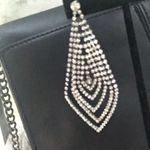 New Stunning Rhinestone Diamond Drop Earrings for Prom Wedding Special Occasion Silver Photo 1