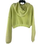 BDG Urban Outfitters Neon Lime Green Fleece 1/2 Zip Cropped Hoodie Size Medium Photo 2