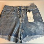ZARA TRF Metallic high rise shorts casual classic stylish party summer beach Photo 3