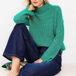 Loft NWT Mock Neck Long Sleeve Pullover Knit Sweater Kelly Green Women’s Size XS Photo 1