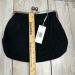 Navy Blue Crochet Knit Clutch Removable Crossbody Chain Strap Boho Chic Metro Black Photo 9