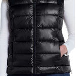 Weatherproof  Women's Shiny Black Hooded Vest‎ Size Small Photo 0