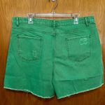 Pink Lily Green Jean Shorts Photo 3