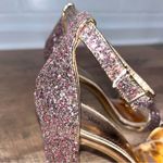 Shoe Land  Rose Gold Glitter Strappy Block Heels Photo 4