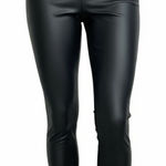 Yummie Faux Leather Black Shaping Leggings Side Zip Small Moto Biker Goth Emo Photo 0