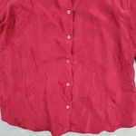 Vintage Royal Silk Womens Shirt 8 Red Button Down Embroidered Floral Photo 11