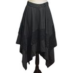 Women DarkFairy Solid Color Midi Skirt Elastic Waist Mardi Gras Goth Sz XS W26 Black Photo 2