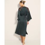 Soma  Women's Green Satin Lace Long Robe Size S/M Photo 1