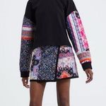 ZARA Black Quilted Floral Sleeve Sweater Photo 0