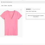 NWT JCrew V Neck Slub Cotton Tee Bubblegum Pink Women’s Short Sleeve XS Photo 1