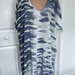 Surf Gypsy  Women V-Neck Blue Hand Printed Tassel Trim Cover Up, Size M Photo 1