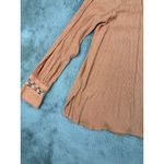 Free People  Women's Medium Peach‎ Crochet Trim Long Sleeve Button Down Top Photo 15