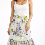 See By Chloe SEE BY CHLOÉ Lace Trimmed Flora Voile Midi Skirt Size‎ 2 NWT $405 Photo 0