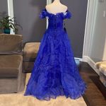 Women’s Blue Fairy Tale Prom Party Dress Butterflies Corset Back Size 10 NWT Blue Photo 4