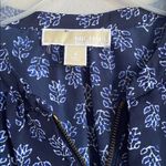 Michael Kors  Blue Floral Top with Gold Zipper Photo 1