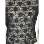 ZARA Black Floral Sheer Lace Bodysuit Women's Small Sultry Bodycon Whimsical Photo 2