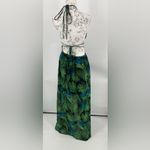 Boohoo Tall plunge front palm print maxi dress, halter style, backless size 8 Photo 5