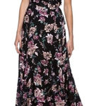 Patrons of Peace Boho Floral Black V-Neck Short Sleeve Floral Maxi Dress Small Photo 0