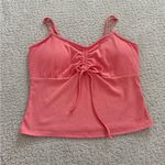 Derek Heart  Ribbed Crop Tank Top Size M Pink Padded Photo 0