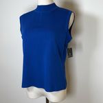 Ming Wang Sleeveless Top Bright Blue High Collar Women’s Size PM Petite Medium Photo 1