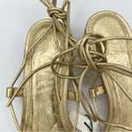 ZARA  gold gladiator strap sandals women’s Size 37/ 6.5 Photo 6