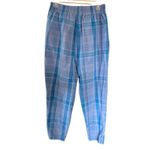 Gap Vintage  90s Blue Plaid Cotton Tapered Pants Size L Photo 3