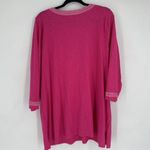 Talbots Pink Embroidered Tunic Top Cotton Shirt Size 2X Plus Barbie Pink Photo 8