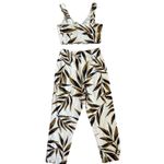J.O.A. Tropical Palm Print Cotton Crop Top & High-Waisted Ankle Pant Set Size XS Photo 4