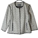 Classiques Entier  Women's Navy Blue‎ White Coat Jacket Blazer 3/4 Sleeve XL Photo 0