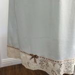 Vintage Fairy Grunge Mint Green Midi Half Slip Skirt with Lace Brown Bow Dainty Size undefined Photo 6
