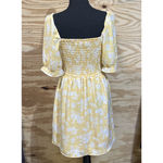 Abercrombie & Fitch Babydoll Dress Smocked Yellow Floral Size M Y2K Cottagecore Photo 1