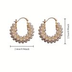 18k gold finished with imitation pearl hoops Photo 3