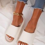 White Non Slip Slides Size 6 Photo 0