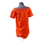 J.Crew  Off The Shoulder Orange Cotton Babydoll Smocked Dress Size 0 Photo 3